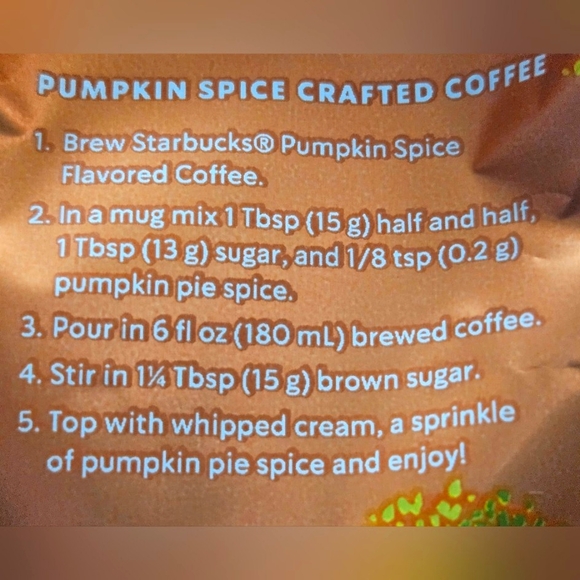 Oops! Drank It!!  17oz. Starbucks Limited Edition Pumpkin Spice Ground Coffee - Picture 6 of 7